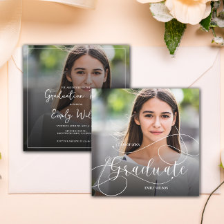 Klass av 2025 Mini Photo Studenten-inbjudan Tilläggskort