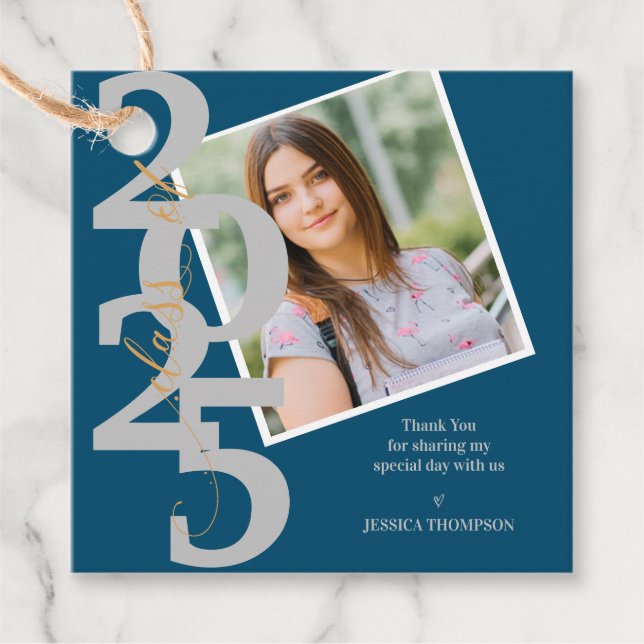 Klass av 2025 Photo Tack Message Studenten Gåvor Etiketter (Framsida)