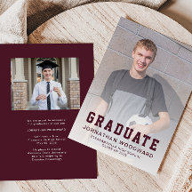 Klass av 2025 Photos Burgundy Grad-meddelande