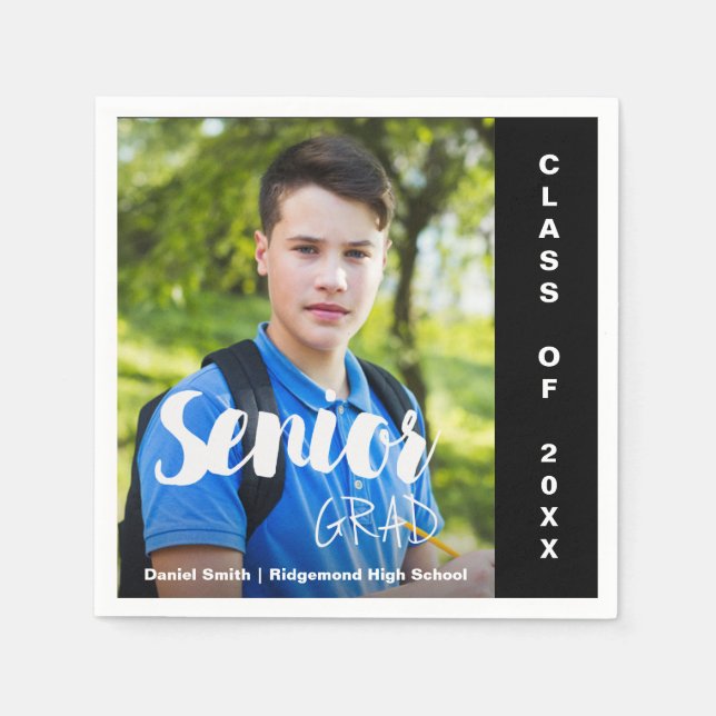 Klass av 2025: Senior Grad Photo Studentfest Pappersservett (Framsidan)