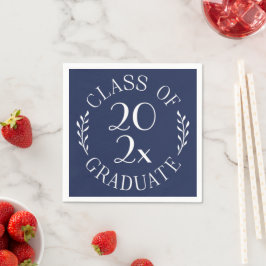 Klass av 2025 Student Chic Typography Navy Pappersservett