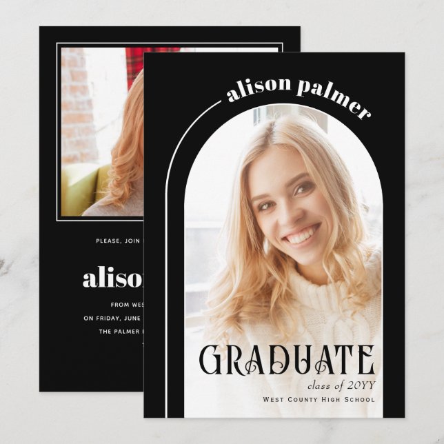 Klass av 2025 STUDENT-ljusbildsinbjudan Inbjudningar (Fram/baksida)