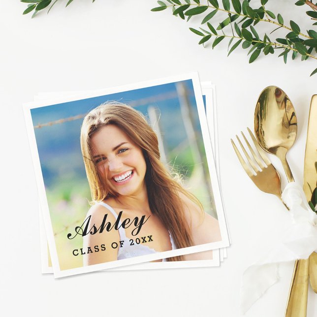 Klass av 2025 Student Personlig Photo Pappersservett (Skapare uppladdad)