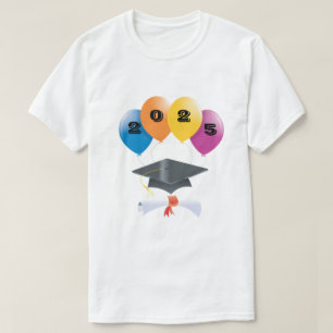 Klass av 2025 Studenten Balloons Student Diploma T Shirt