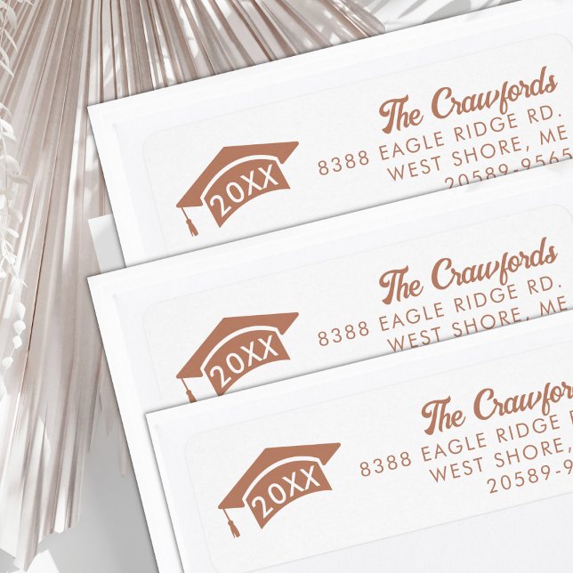 Klass av 2025 Studentmössa Returadress Etikett (Skapare uppladdad)