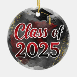 Klass av 2025 svart och röd ornament