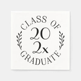 Klass av 2025 svartvit Chic med Student Pappersservett