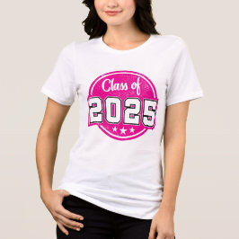 Klass av 2025 Vintage Rosa Badge T Shirt
