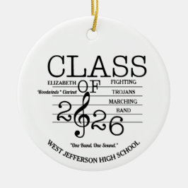 Klass av 2026 Marching Band Music Julgransprydnad Keramik