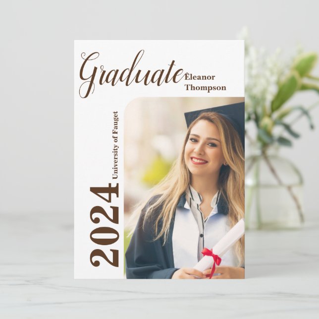 Klass av 2026 Modern Photo Studenten-inbjudan Inbjudningar (Stående Fram)