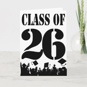 Klass av 2026 Silhouette-dosseringskort Inbjudan