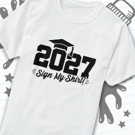 Klass av 2027 Studenten-tecken Min Shirt Senior 20 T