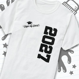 Klass av 2027 Studenten-tecken Min Shirt Senior 20 T