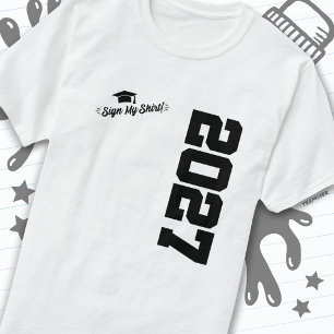 Klass av 2027 Studenten-tecken Min Shirt Senior 20 T