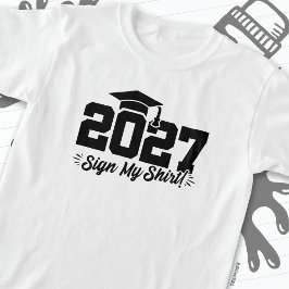 Klass av 2027 Studenten-tecken Min Shirt Senior 20 T