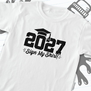 Klass av 2027 Studenten-tecken Min Shirt Senior 20 T