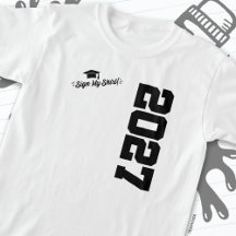 Klass av 2027 Studenten-tecken Min Shirt Senior 20