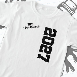 Klass av 2027 Studenten-tecken Min Shirt Senior 20 T