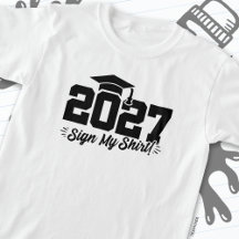 Klass av 2027 Studenten-tecken Min Shirt Senior 20