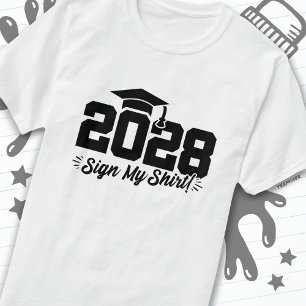 Klass av 2028 Studenten-tecken Min Shirt Senior 20 T