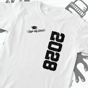 Klass av 2028 Studenten-tecken Min Shirt Senior 20 T