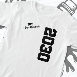 Klass av 2030 Studenten-tecken Min Shirt Senior 20 T