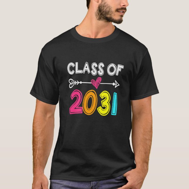 Klass av 2031 års högre ålder 2031 års tillväxt me t shirt (Framsida)