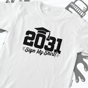 Klass av 2031 Studenten-tecken Min Shirt Senior 20 T