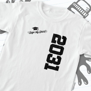 Klass av 2031 Studenten-tecken Min Shirt Senior 20 T