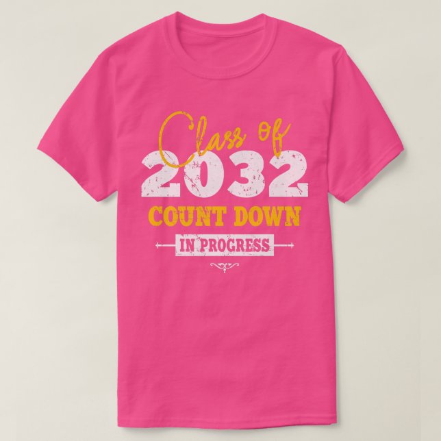 Klass av 2032 Count Down Funny Grad 2022 First Day T Shirt (Design framsida)