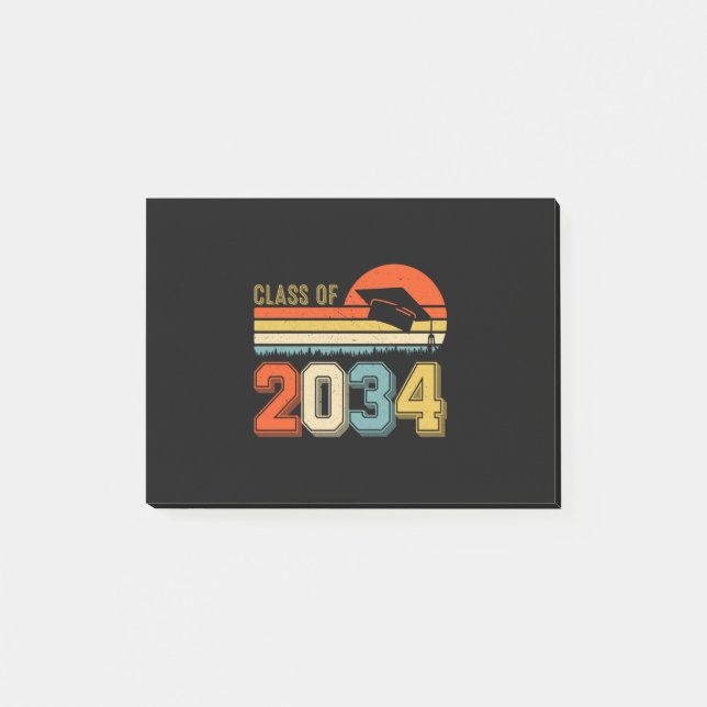 Klass av 2034 års tillväxt med mig före K Student  Post-it Block (Framsida)