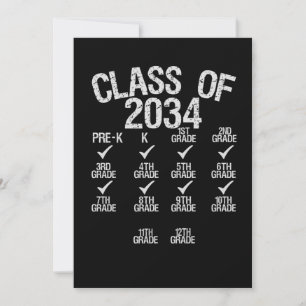 Klass av 2034 års tillväxt med mig Studenten 6e Kl Julkort