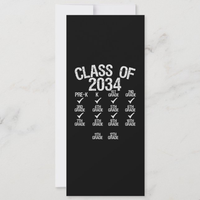 Klass av 2034 års tillväxt med mig Studenten 6e Kl Julkort (Framsida)