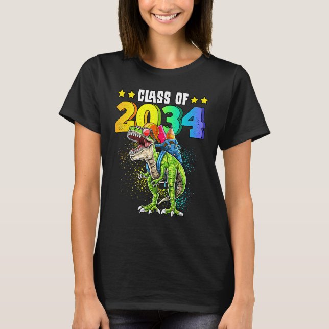 Klass av 2034: Rex Dinosaur Kindergarten tillbaka  T Shirt (Framsida)