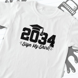 Klass av 2034 Studenten, undertecknad av min Shirt T