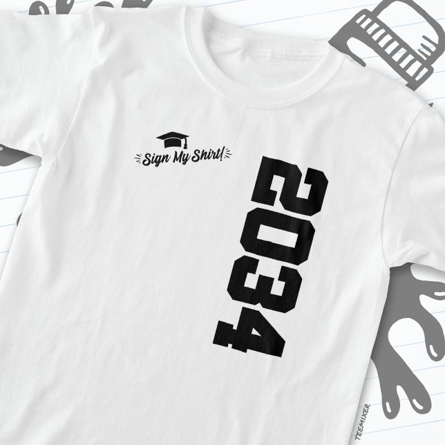 Klass av 2034 Studenten, undertecknad av min Shirt T (Skapare uppladdad)