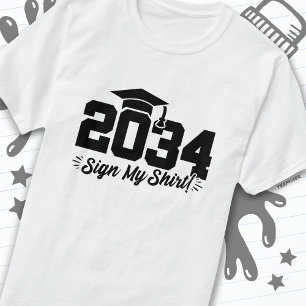 Klass av 2034 Studenten, undertecknad av min Shirt T Shirt