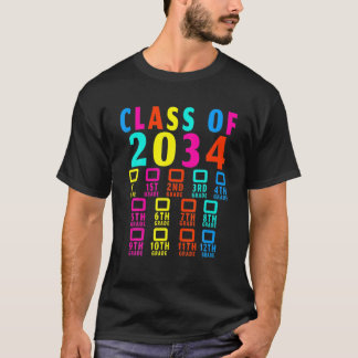 Klass av 2034 Växt med checklista för mig Studente T Shirt
