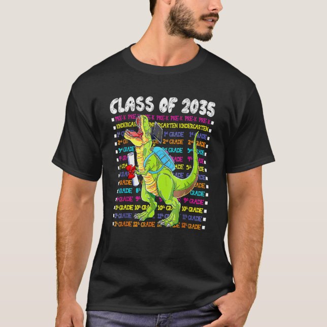 Klass av 2035 års dosinosaurietillväxt med mig Kin T Shirt (Framsida)