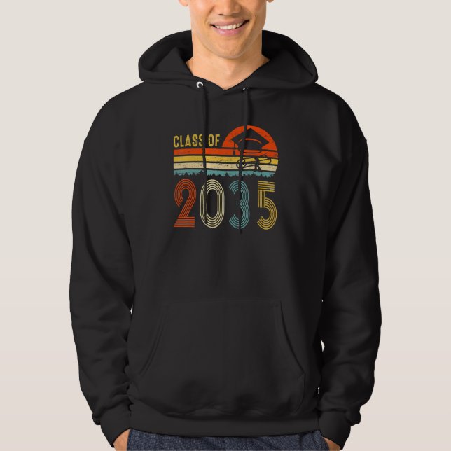 Klass av 2035 års tillväxt med mig före K Student  Hoodie (Framsida)