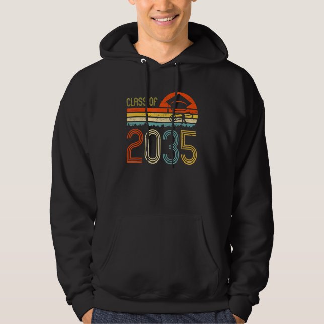 Klass av 2035 års tillväxt med mig före K Student  Hoodie (Framsida)