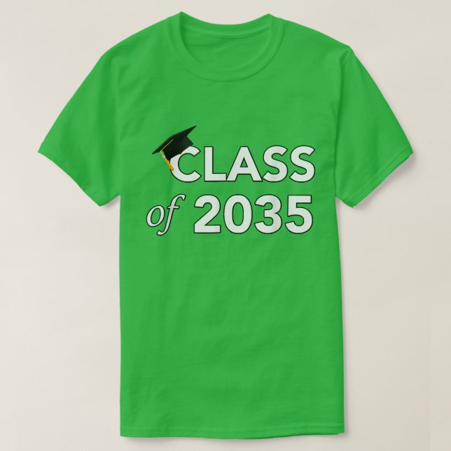 Klass av 2035 års tillväxt med mig Kindergarten ti T Shirt (Design framsida)