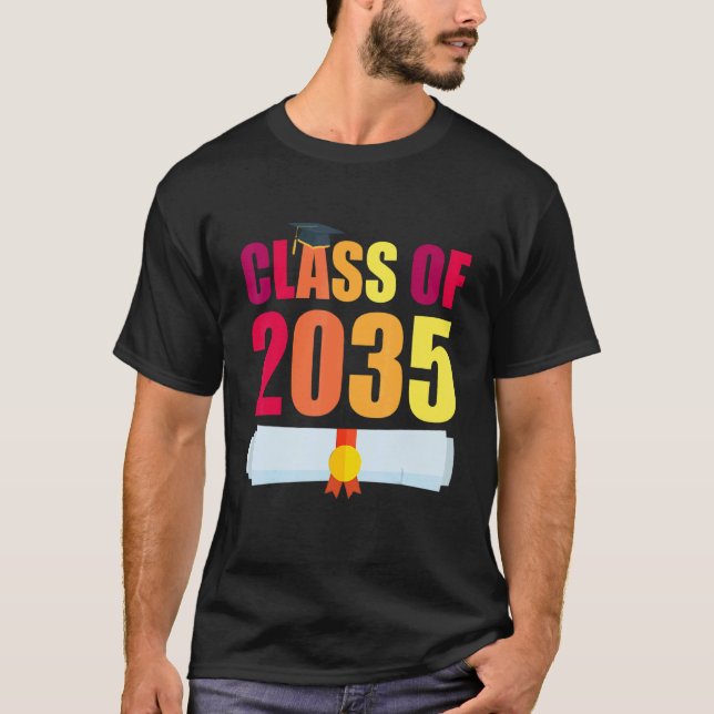 Klass av 2035 Kindergarten Student med mig G T Shirt (Framsida)