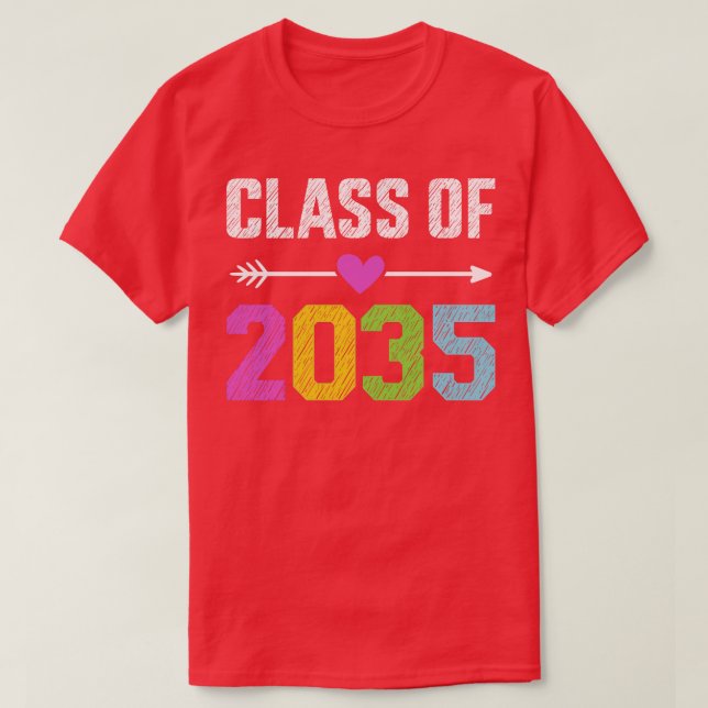 Klass av 2035 PreK student-förskolan studenten T Shirt (Design framsida)