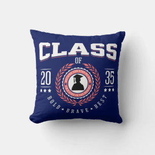Klass av 2035 Studenten DAGS Vit skugga Kudde