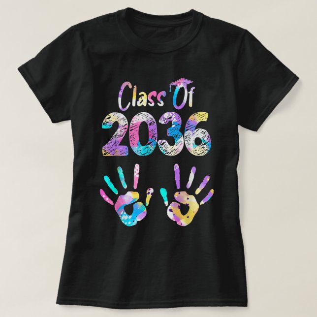 Klass av 2036 års tillväxt med mig Studenten först T Shirt (Design framsida)