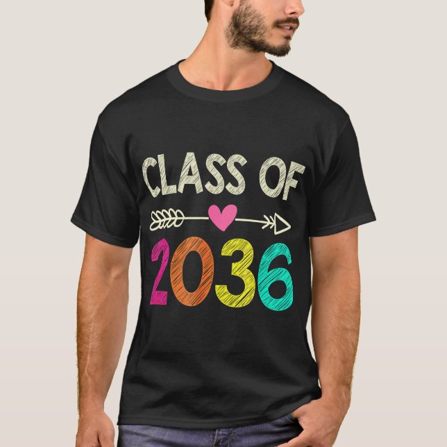 Klass av 2036 Shirt Pre-K Student Preschool Gradu T Shirt (Framsida)