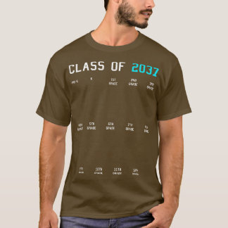 Klass av 2037 Grow with Me Studenten First Day Ha T Shirt
