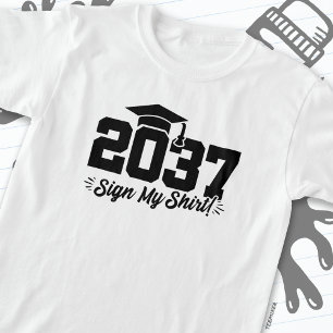 Klass av 2037 Studenten Underteckna Min Shirt Seni T