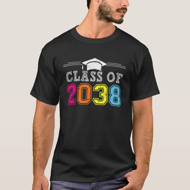 Klass av 2038 års tillväxt med mig Studenten först T Shirt (Framsida)
